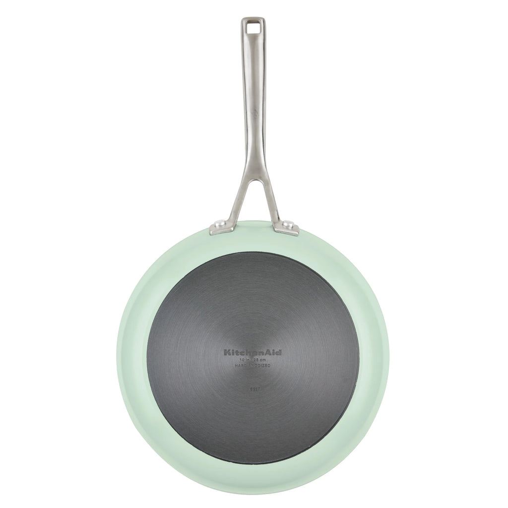 KitchenAid Hard Anodized 10 Pcs Ceramic Nonstick Cookware Pots and Pans Set, Oven Safe to 500F, Pistachio