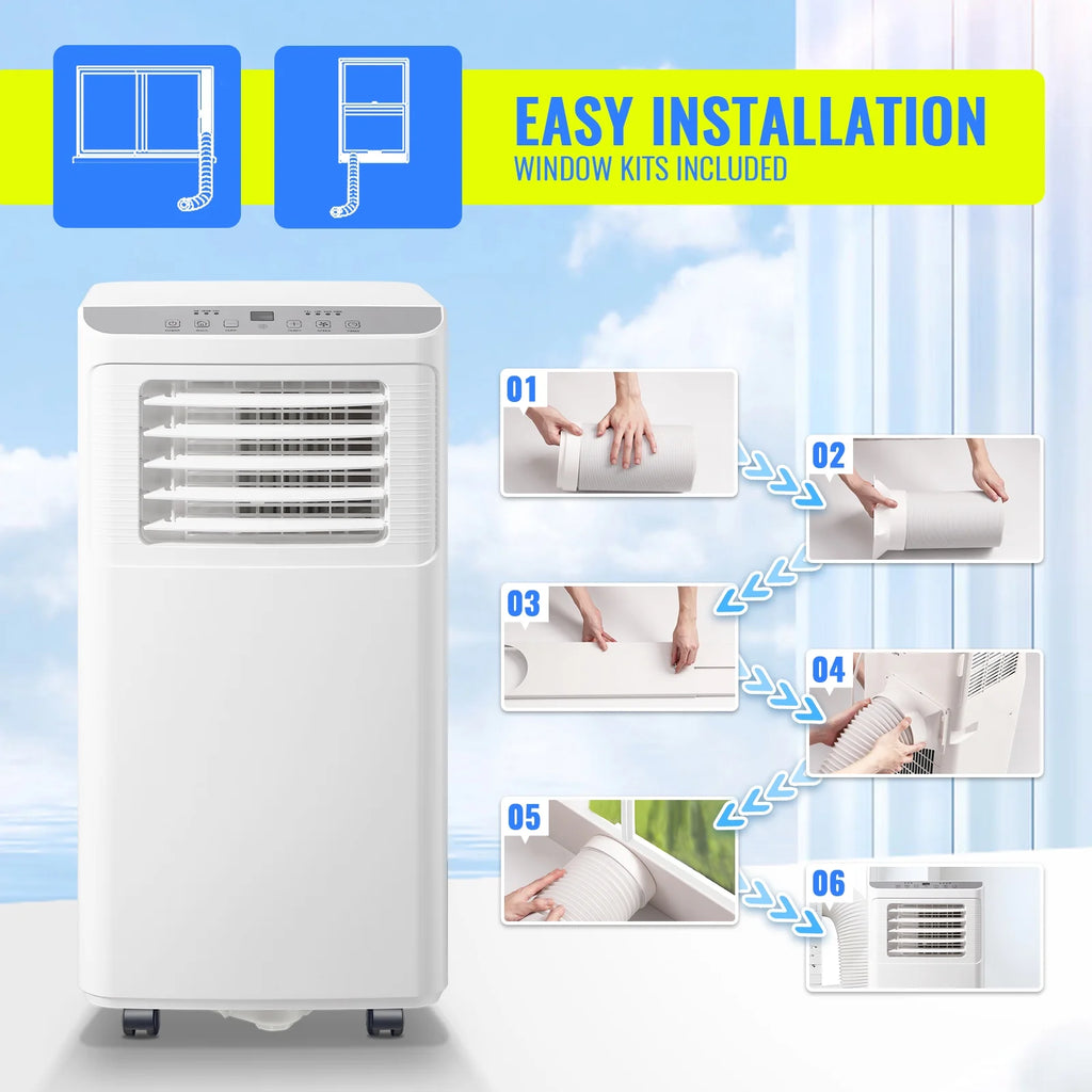 TACOOL Portable Air Conditioner 8000 BTU Portable Ac Unit up to 250 Sq, 3 IN 1 with Remote Control, All White, New