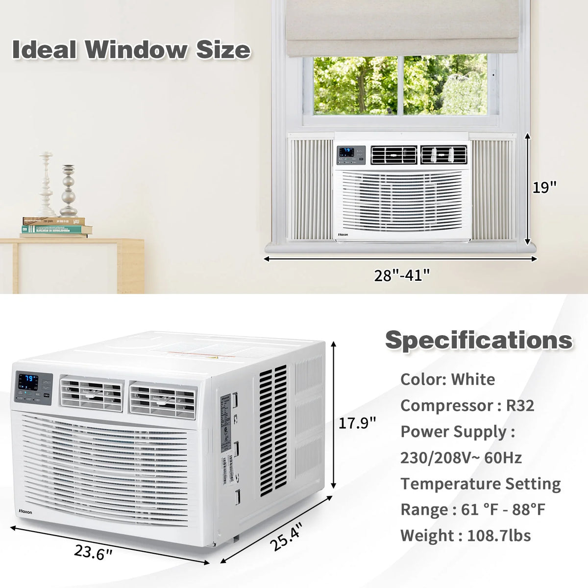 Ktaxon WiFi Enabled 8000 BTU Heat And Cool Window Air Conditioner With Wifi Controls