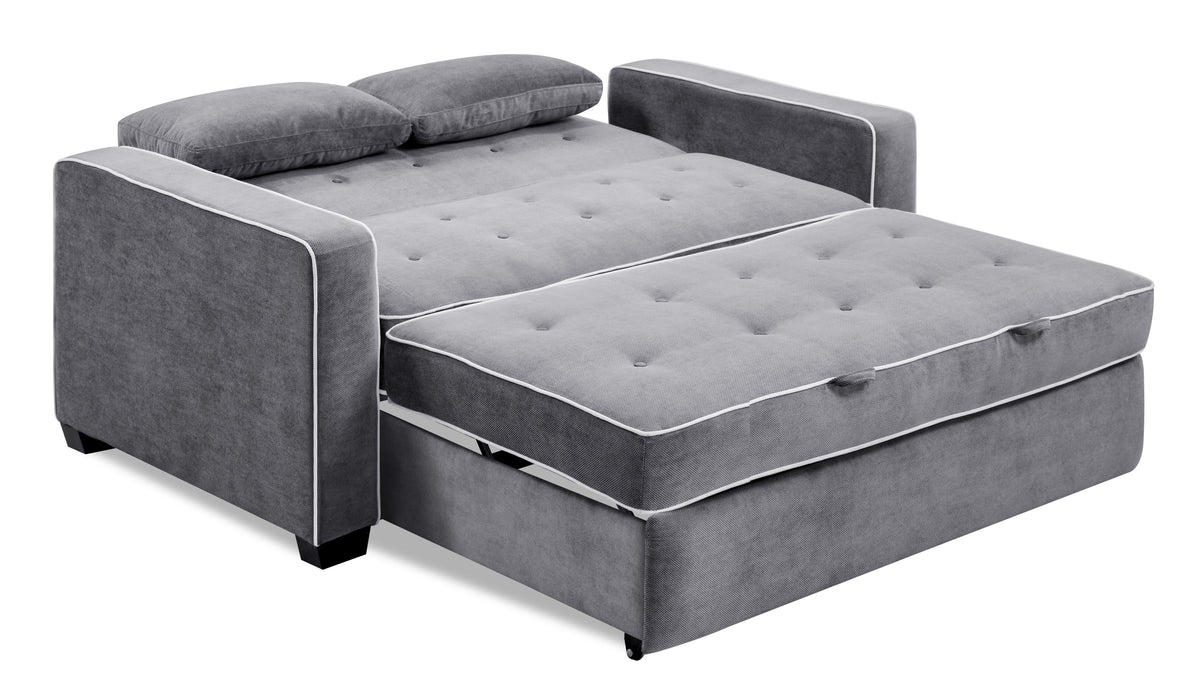 Serta Dream Convertibles Monroe Modern Polyester Convertible Queen Sofa Bed with Pillows Grey