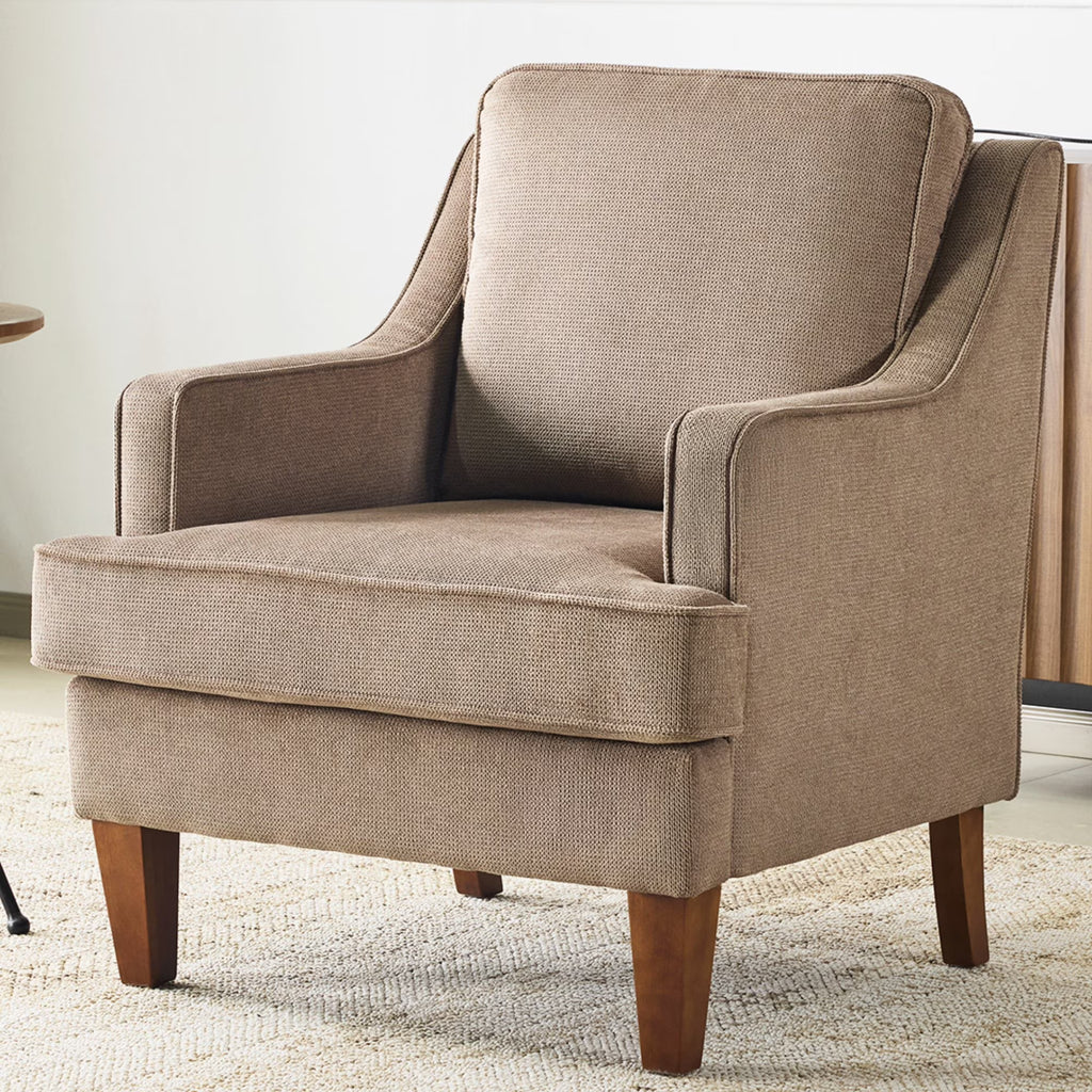 Ktaxon Fabric Accent Chair, Reading Armchair with Removable Cushion, Single Sofa with Extra Seat Depth for Living Room Bedroom Black
