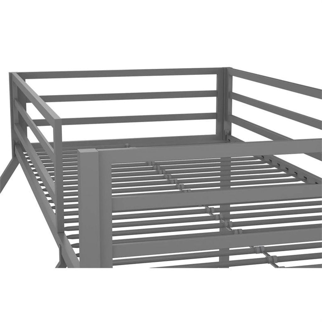 Teen Novogratz Charlie Twin-Over-Full Metal Bunk Bed, Gray