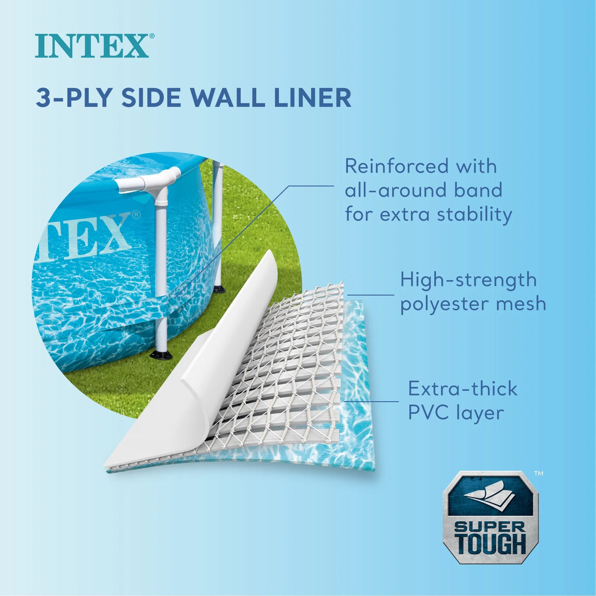 INTEX Round Metal Frame 10ft x 30in Above Ground Swimming Pool Set, Blue