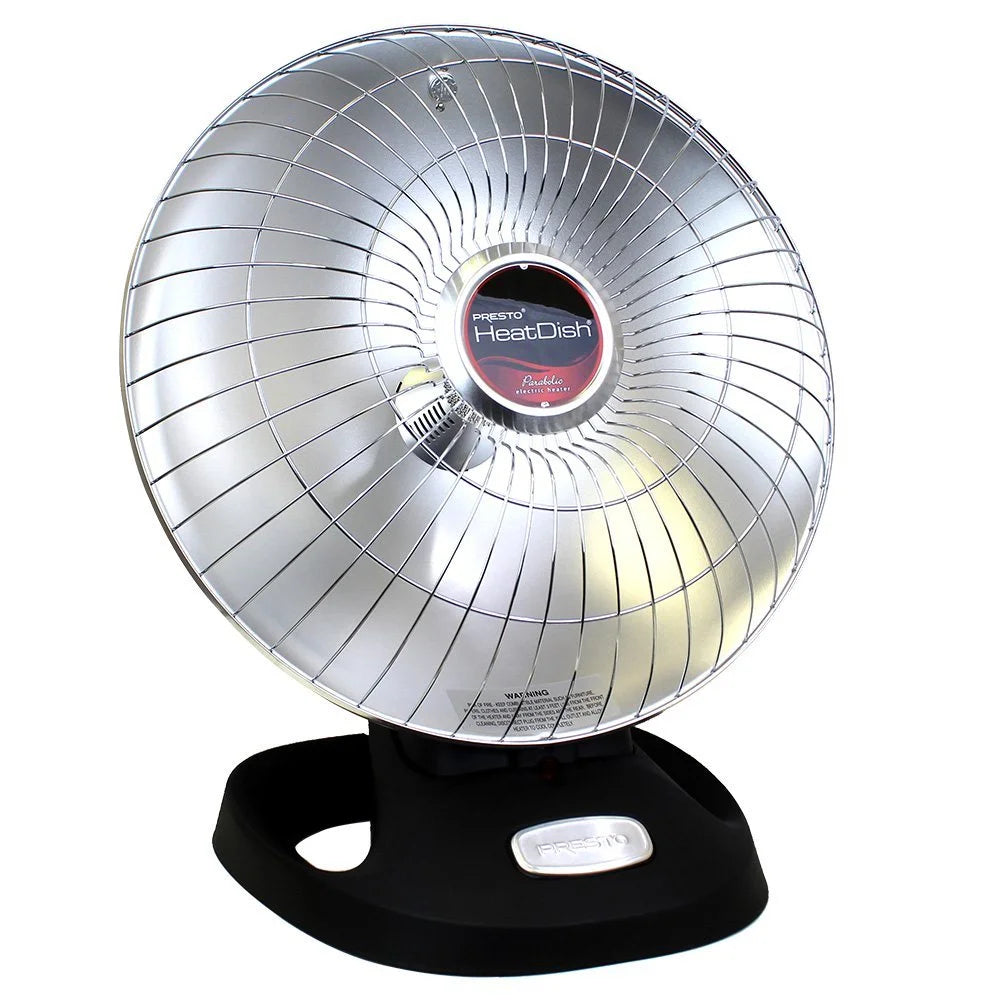 Presto Heat Dish Plus Parabolic Electric Heater, Black