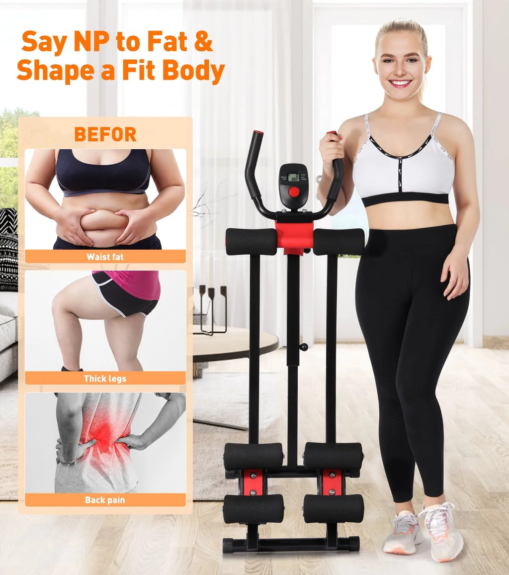 GIKPAL Fitness Ab Machine, 4 Adjustable Resistance Levels Ab Workout Equipment for Home Gym, Height Adjustable Ab Trainer,  Foldable Fitness Equipment.440lbs Weight Capacity