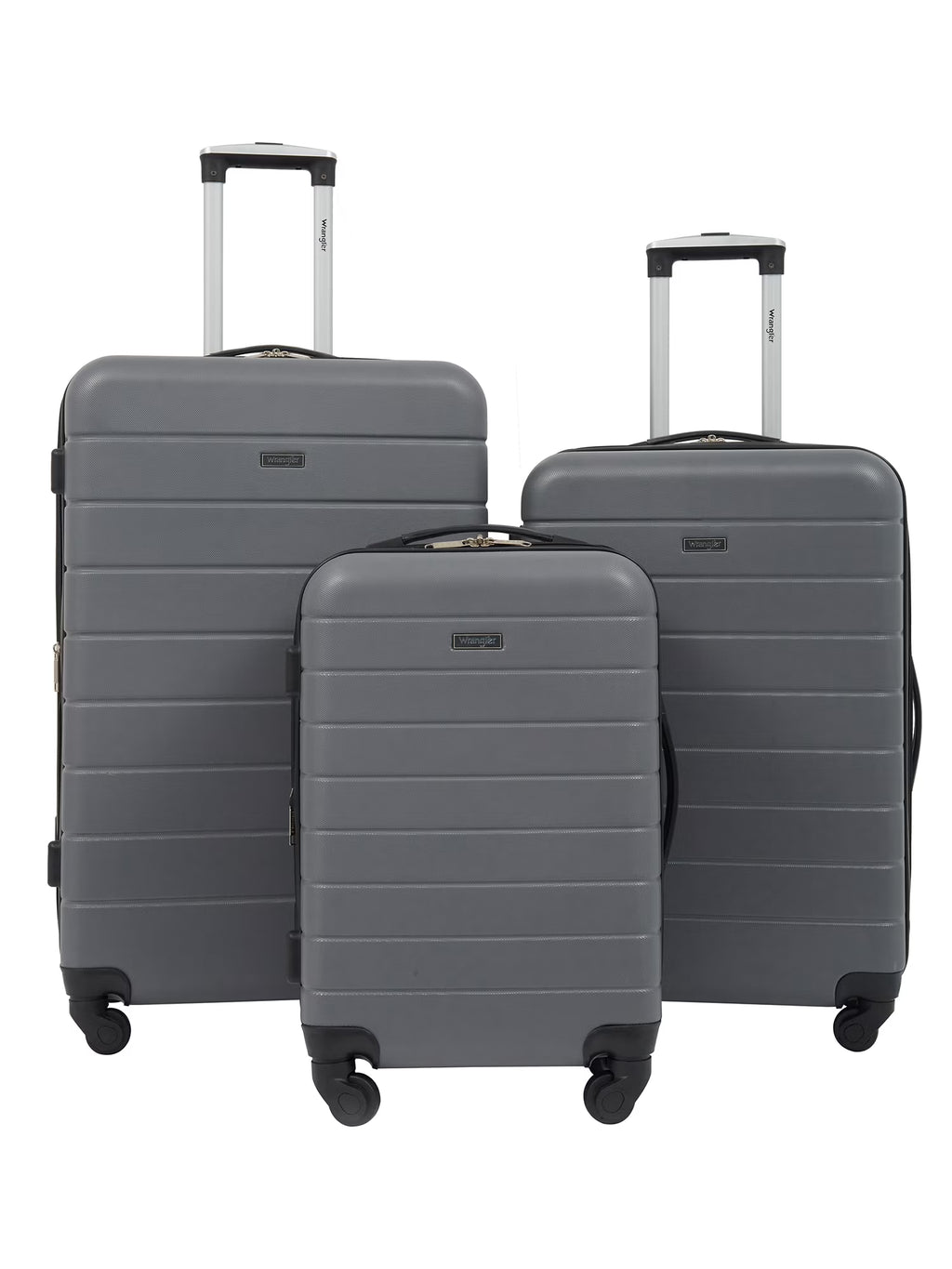 Wrangler 3 Piece Luggage Set with Cup Holder and USB Port, Olive Green