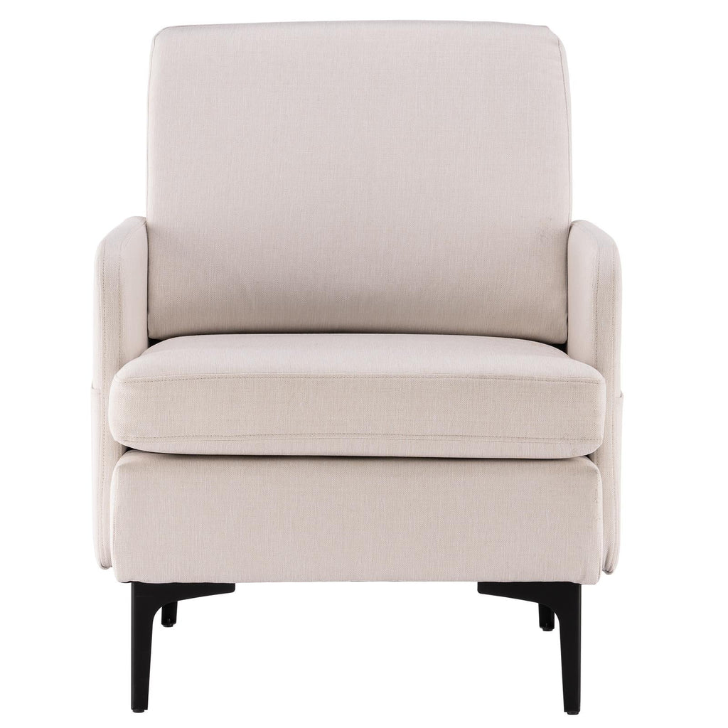 Ktaxon Fabric Accent Chair, Reading Armchair with Removable Cushion, Single Sofa with Extra Seat Depth for Living Room Bedroom Black
