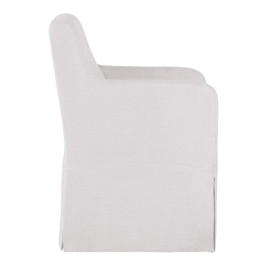 My Texas House Wren Slipcover Dining Chair with Rolling Caster Wheels, Cream