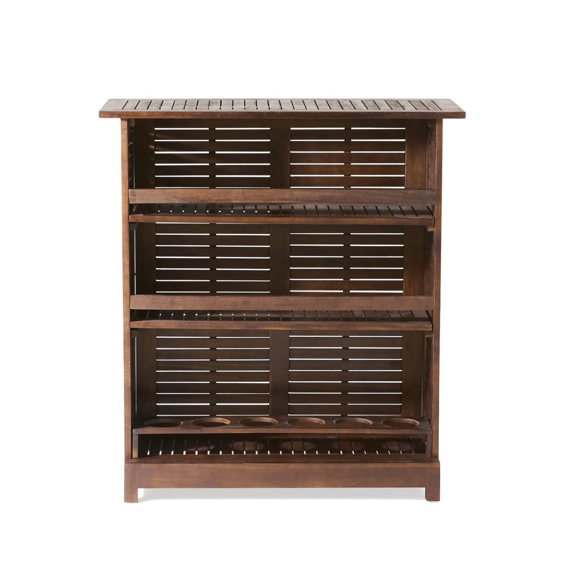 Ashlin Outdoor Acacia Wood Bar, Rich Mahogany