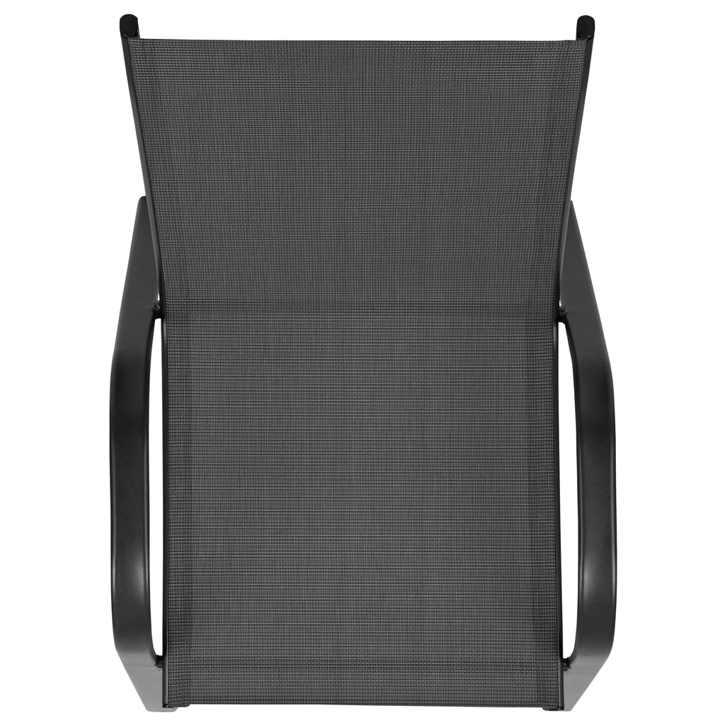 Flash Furniture 5 Pack Brazos Series Brown Outdoor Stack Chair with Flex Comfort Material and Metal Frame