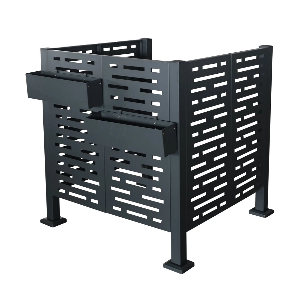 Metal AC Unit Privacy Fence Cover Panel - Outdoor Air Conditioner Hide Fence for Concealing HVAC Units