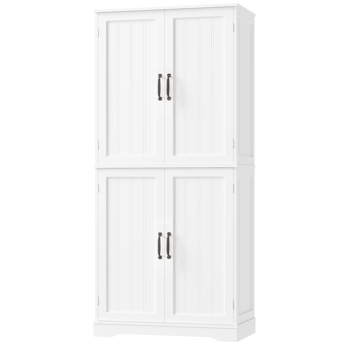 Homfa 71'' Bathroom Cabinet with 6 Storage Shelves, Freestanding Wooden Linen Cabinet for Living Room, White