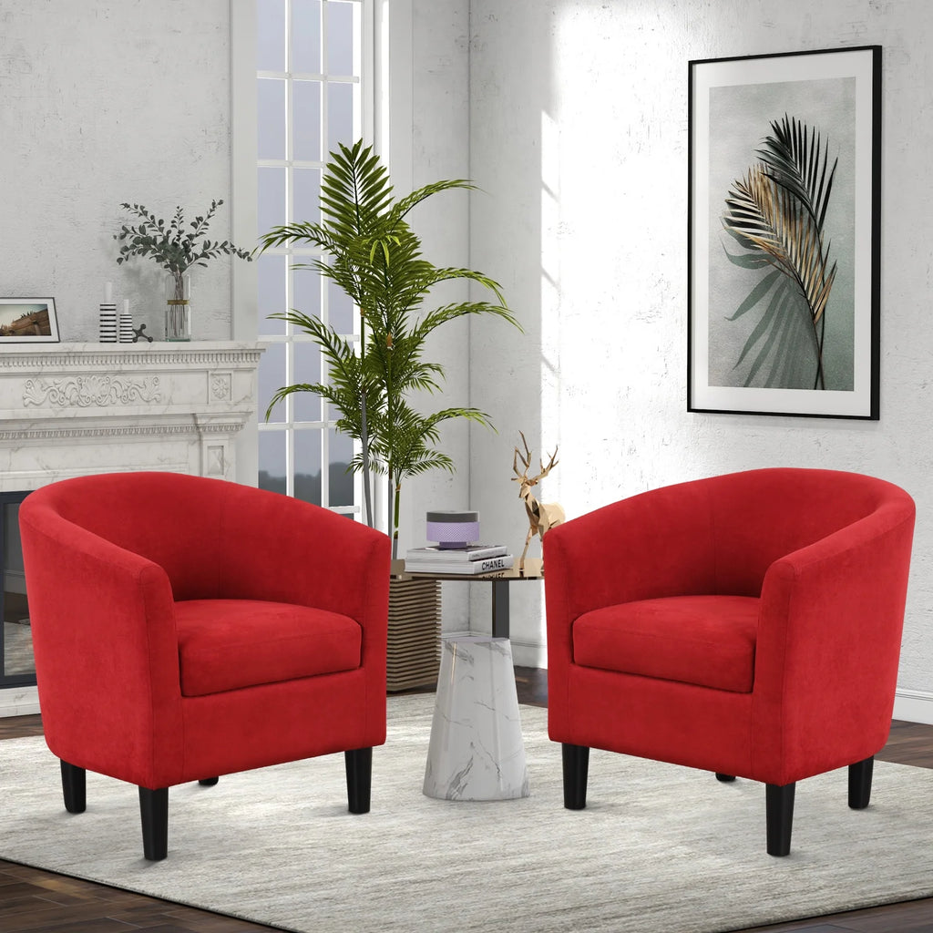 Bonzy Home Velvet Accent Chair with Ottoman for Living Room,Beige