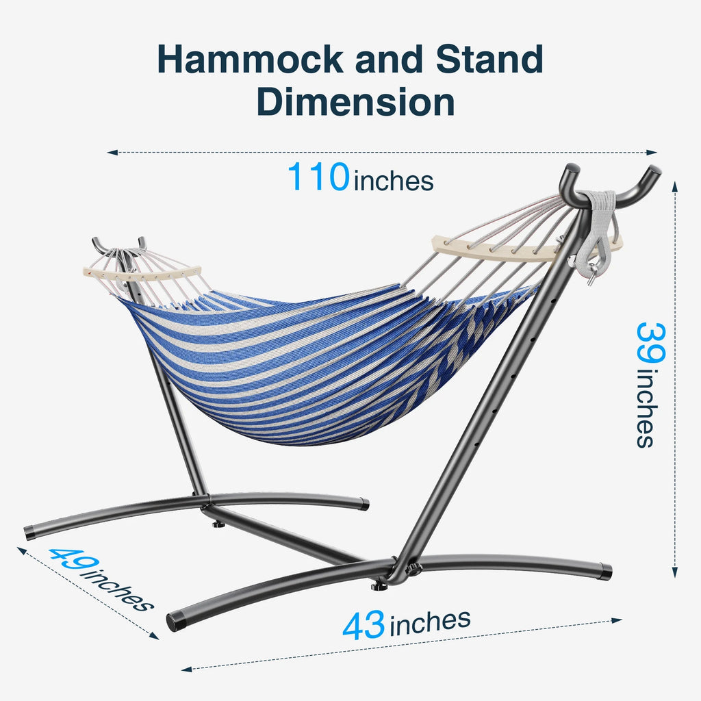 KEESTP Comfortable 2 Person Hammock with Stand,Portable Detachable Brazilian Hammock,450lb Capacity - Tropical