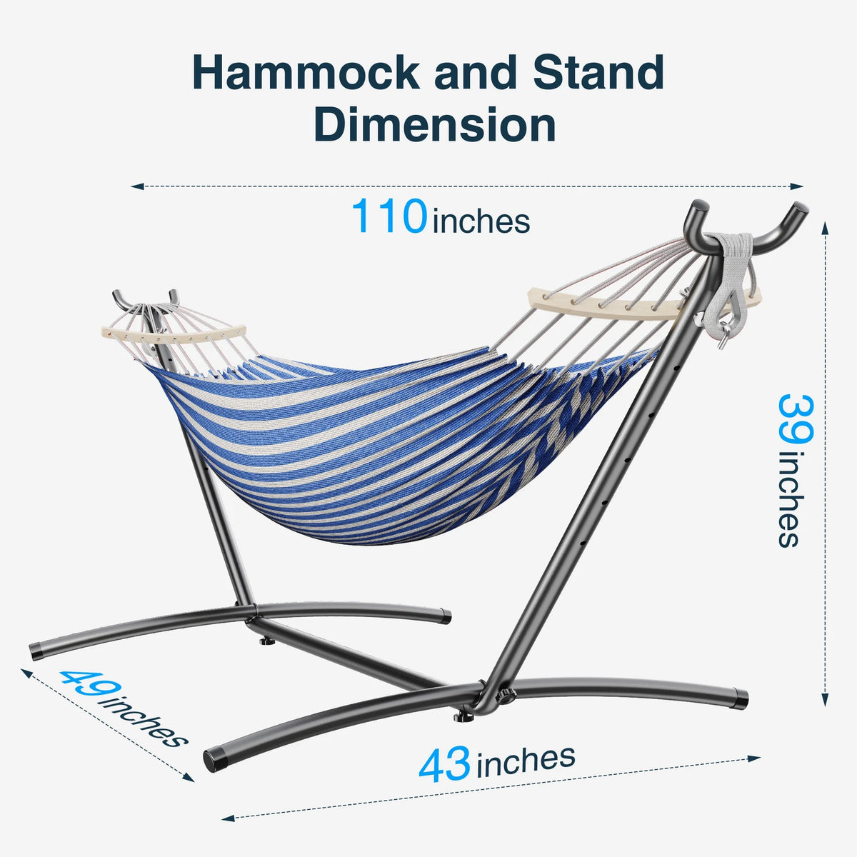KEESTP Comfortable 2 Person Hammock with Stand,Portable Detachable Brazilian Hammock,450lb Capacity - Tropical