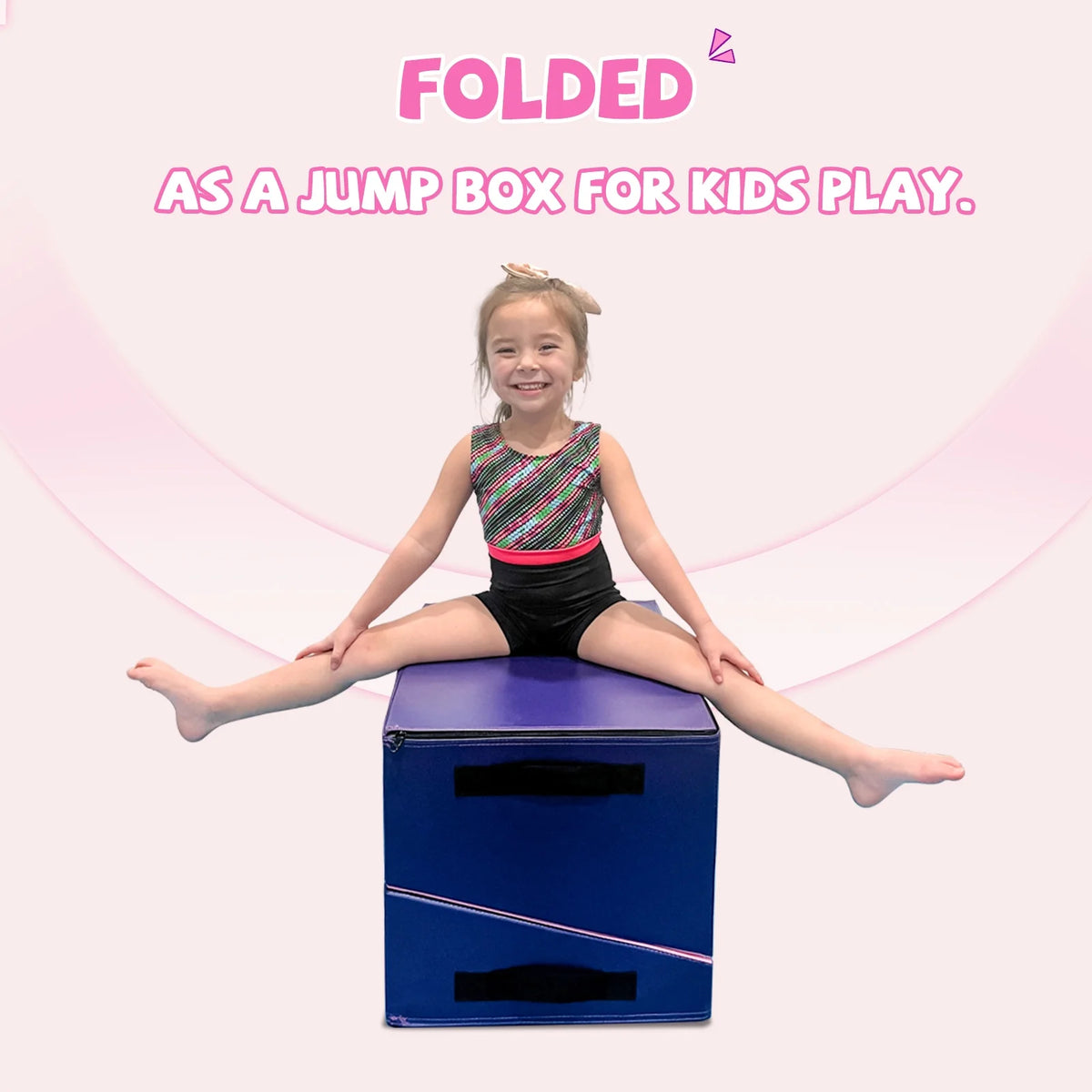 Kangaroo Hoppers Incline Gymnastics Mat, 48 x24 x14 Folding Wedge for Kids Tumbling, Skill Training, Multiple Colors Cheese Mat for Gymnastics, Home Gym Exercise