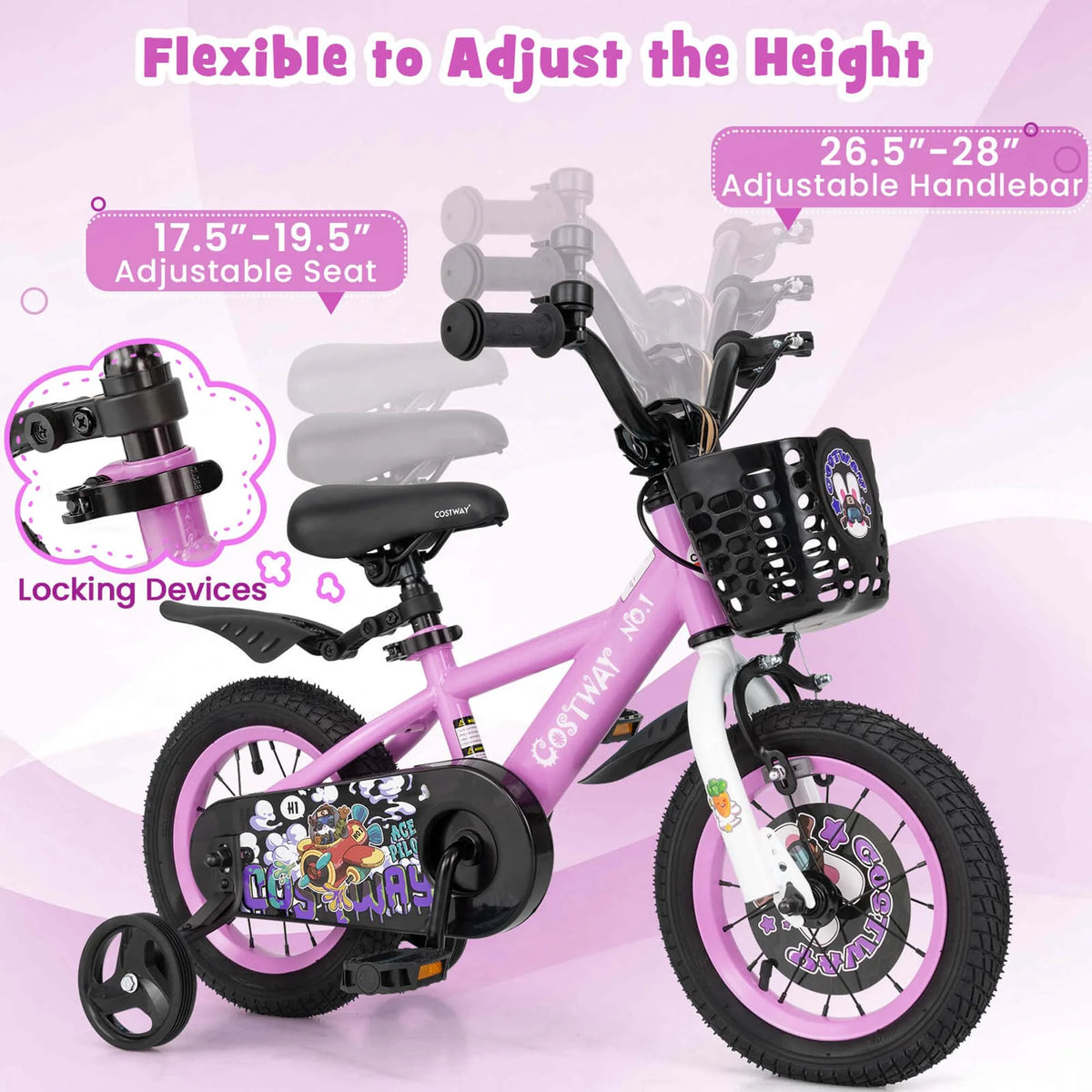 Costway 16" Kid’s Bike for 4-7 with Height-Adjustable Handlebar & Saddle Handbrake Blue