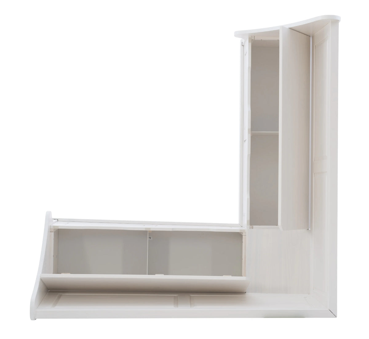 Linon Tobin Casual Wood Corner Dining Breakfast Nook Bench with Storage, White