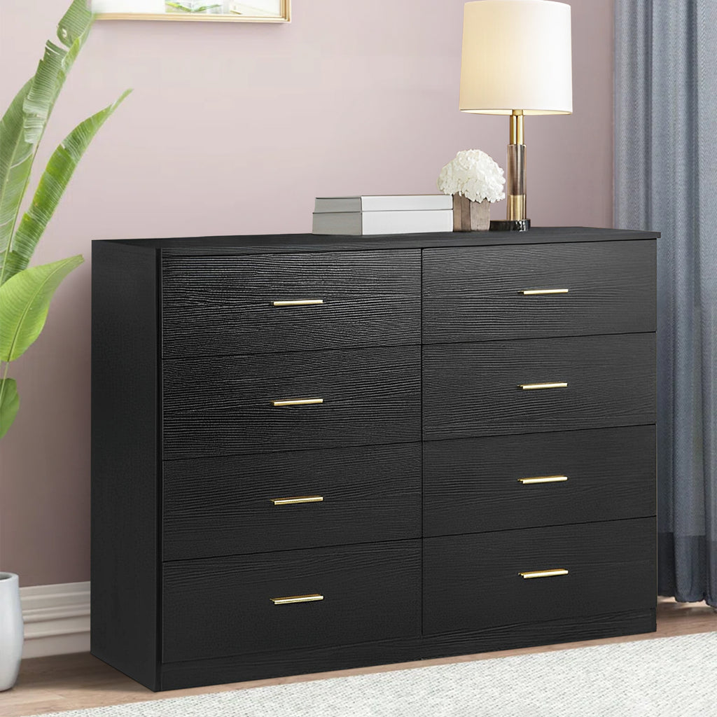 Aukfa Wood 9 Drawer Dresser for Bedroom, Long Chest of 9 Drawers TV Stand,Walnut