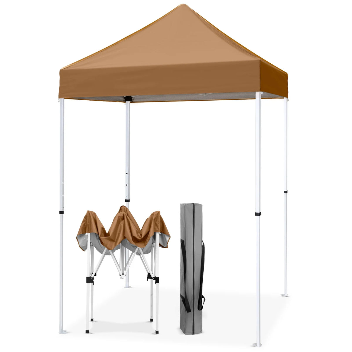 EAGLE PEAK 5x5 Pop Up Canopy Tent Instant Outdoor Canopy Easy Set-up Straight Leg Folding Shelter（Blue）