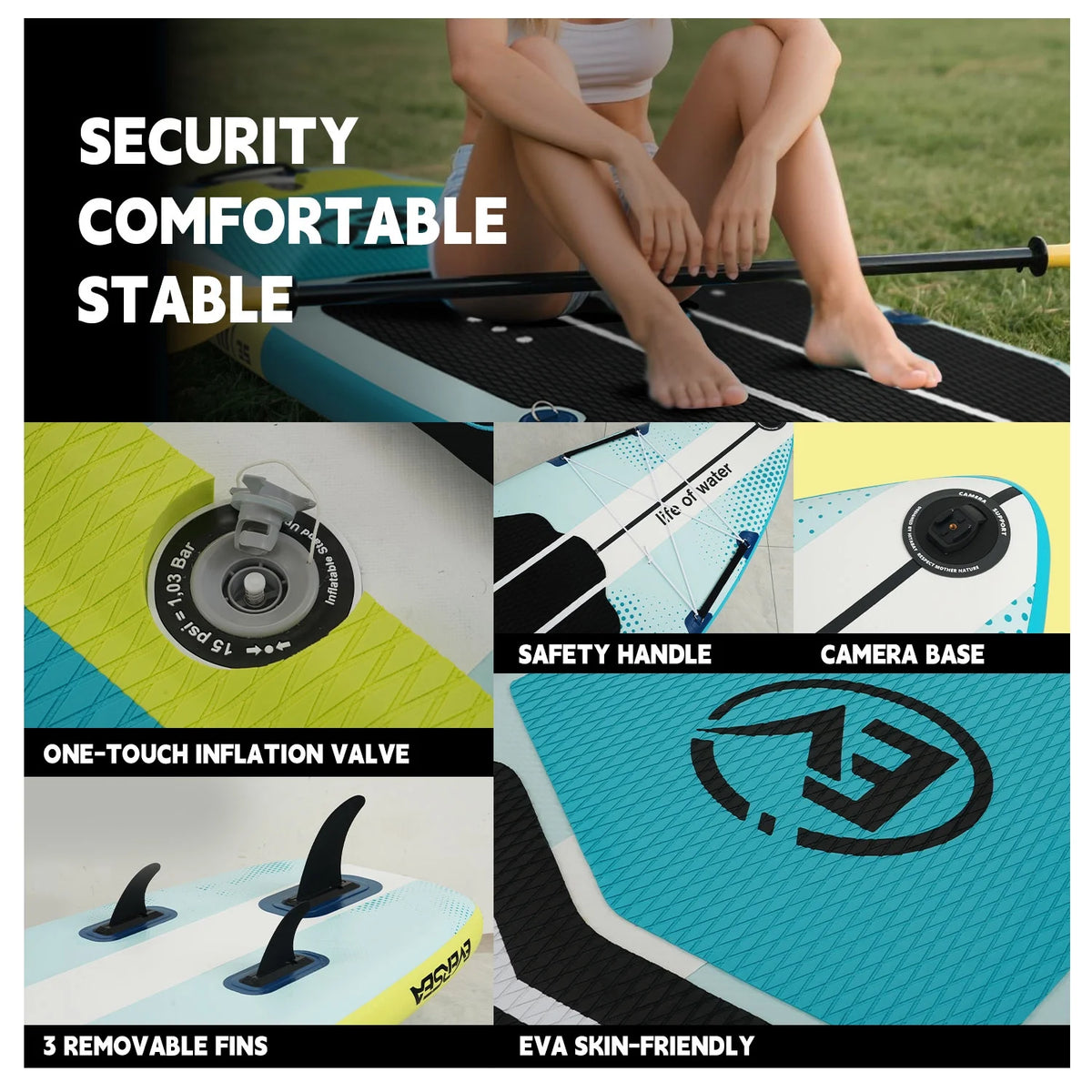 MSEASFREE Inflatable Paddle Board Stand up Paddle Board with Premium SUP Accessories
