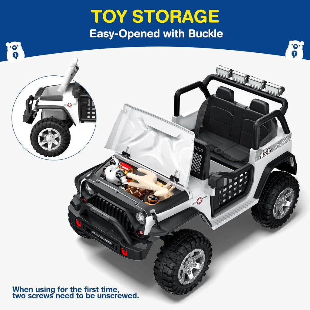 L8 Ride On Car, 2 Seater, 12V Kids Electric Car w/Remote Control, 4-Wheel Suspension, Bluetooth Speaker, Multi Music Modes, 3 Speeds, LED Lights, Xmas & Birthday Gift Ideas for Kids Ages 3+