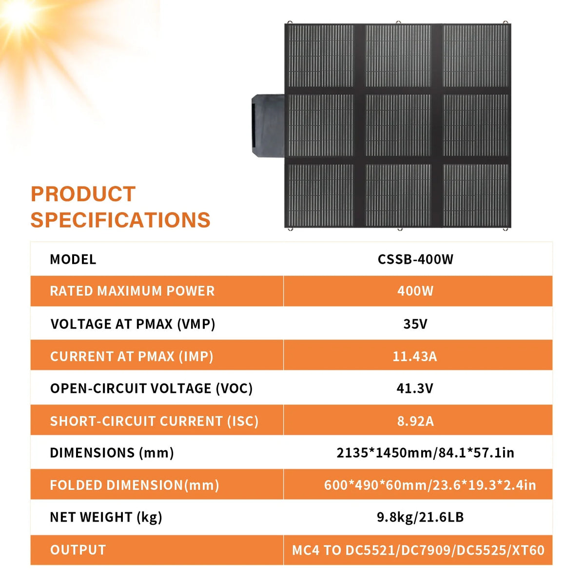LVYUAN 400 Watt Foldable Solar Panel Kit, Portable Solar Charger Waterproof IP67 Solar Generator with MC4 Connector for Power Station, Camping, RV, Boat & Emergency