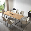 jiexi Modern mid-Century Dining Table Dining Table and Chairs for 6 Rectangular Wooden Dining Table Expandable Dining Table Space-Saving Multifunctional Dining Table