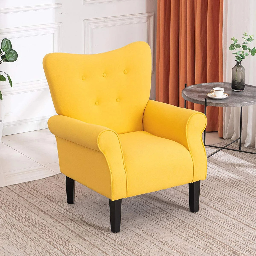 Richryce MidCentury Accent Chair with Arm ,High Back Armchair Beige,Beige