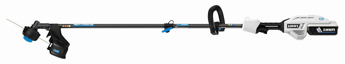 HART 40V Straight Shaft 15" String Trimmer Kit with 4.0Ah Lithium-Ion Battery, Cordless