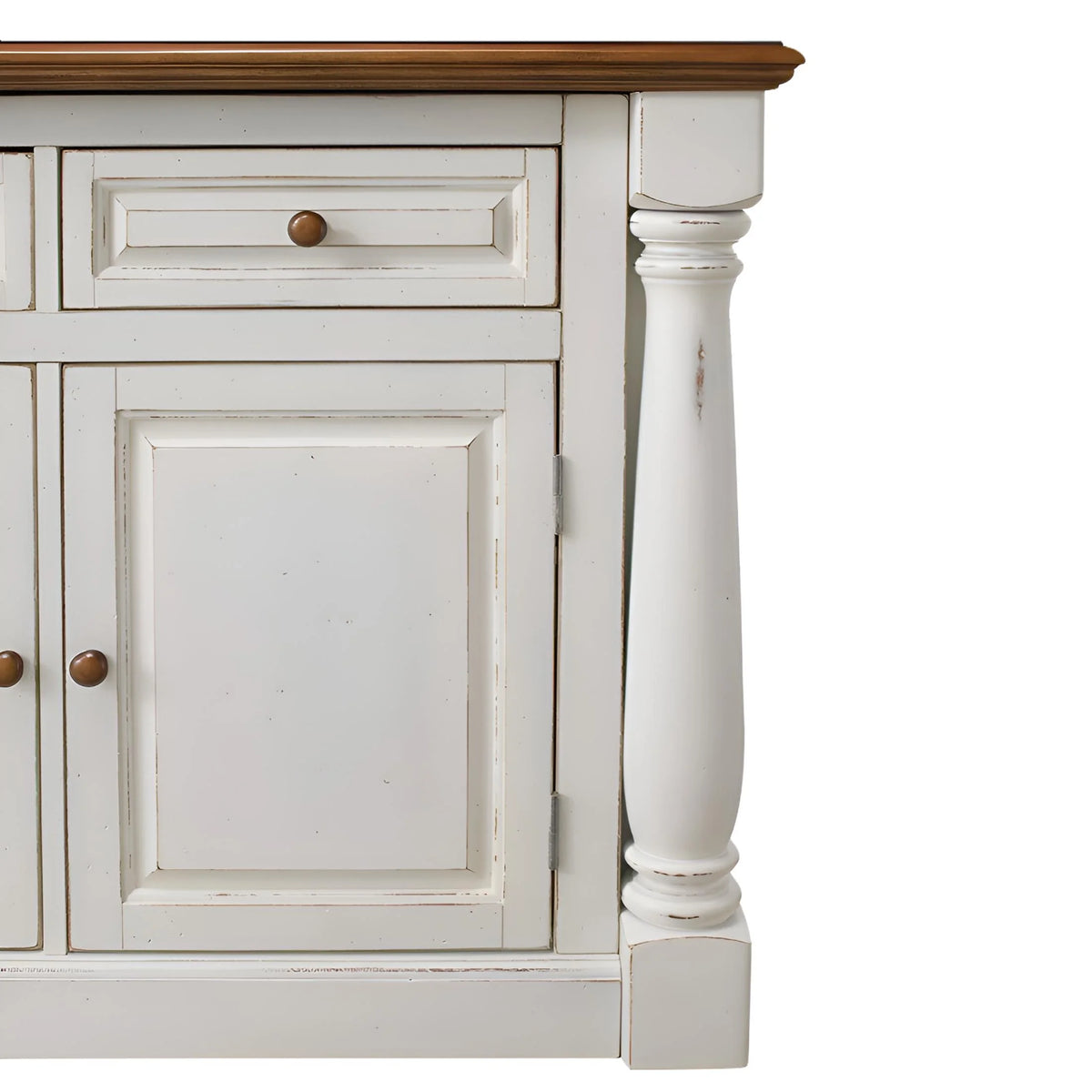 Homestyles Monarch Wood Kitchen Island Set in Off White