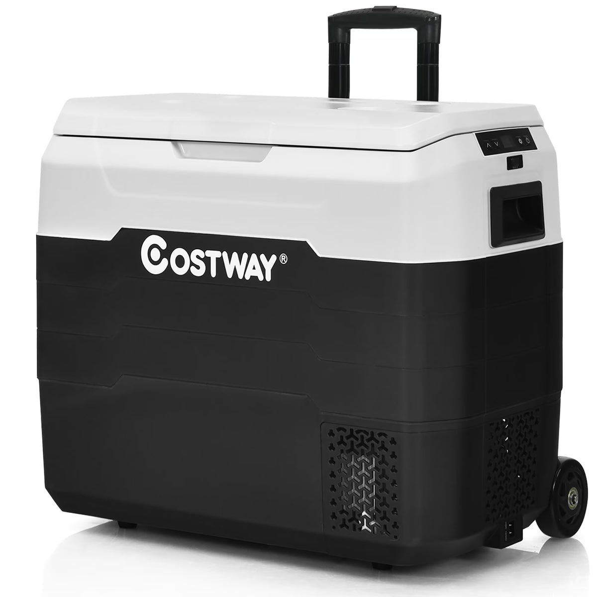 Costway 42 QT Portable Car Refrigerator Dual-Zone Car Cooler White