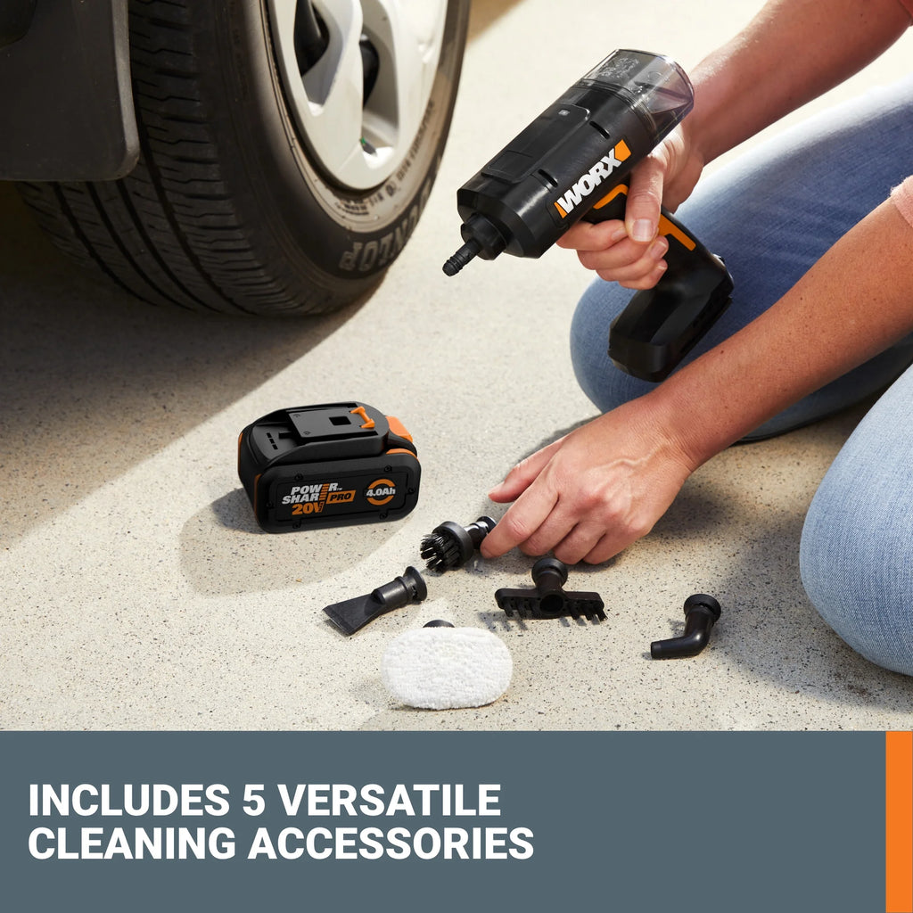 Worx WX770L 20V SteamStorm Battery Powered Cordless Handheld Steam Cleaner