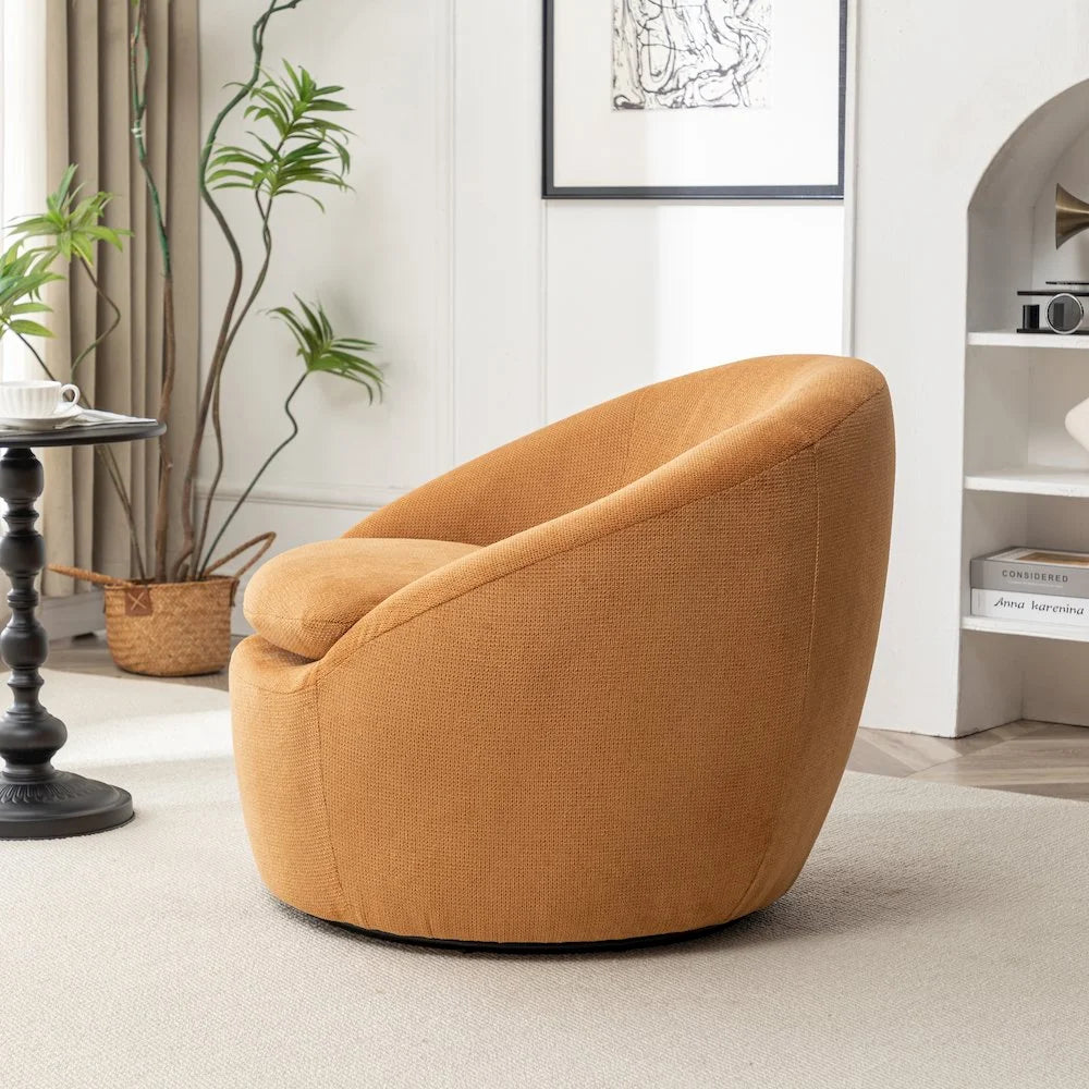 Roundhill Furniture Winnie Modern Barrel Chair, 360 Swivel