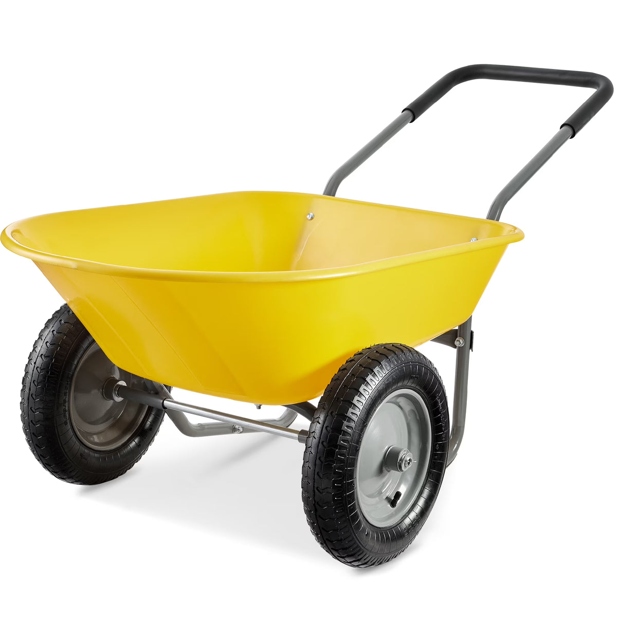 Best Choice Products Dual-Wheel Home Wheelbarrow Yard Garden Cart for Lawn, Construction - Green