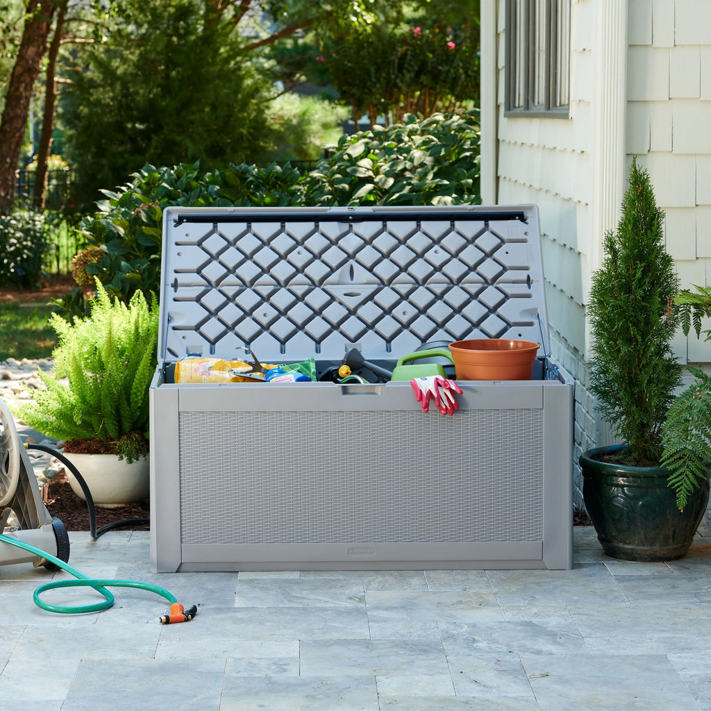 Rubbermaid Deck Box, Extra Large, 134 Gallon, Light Grey
