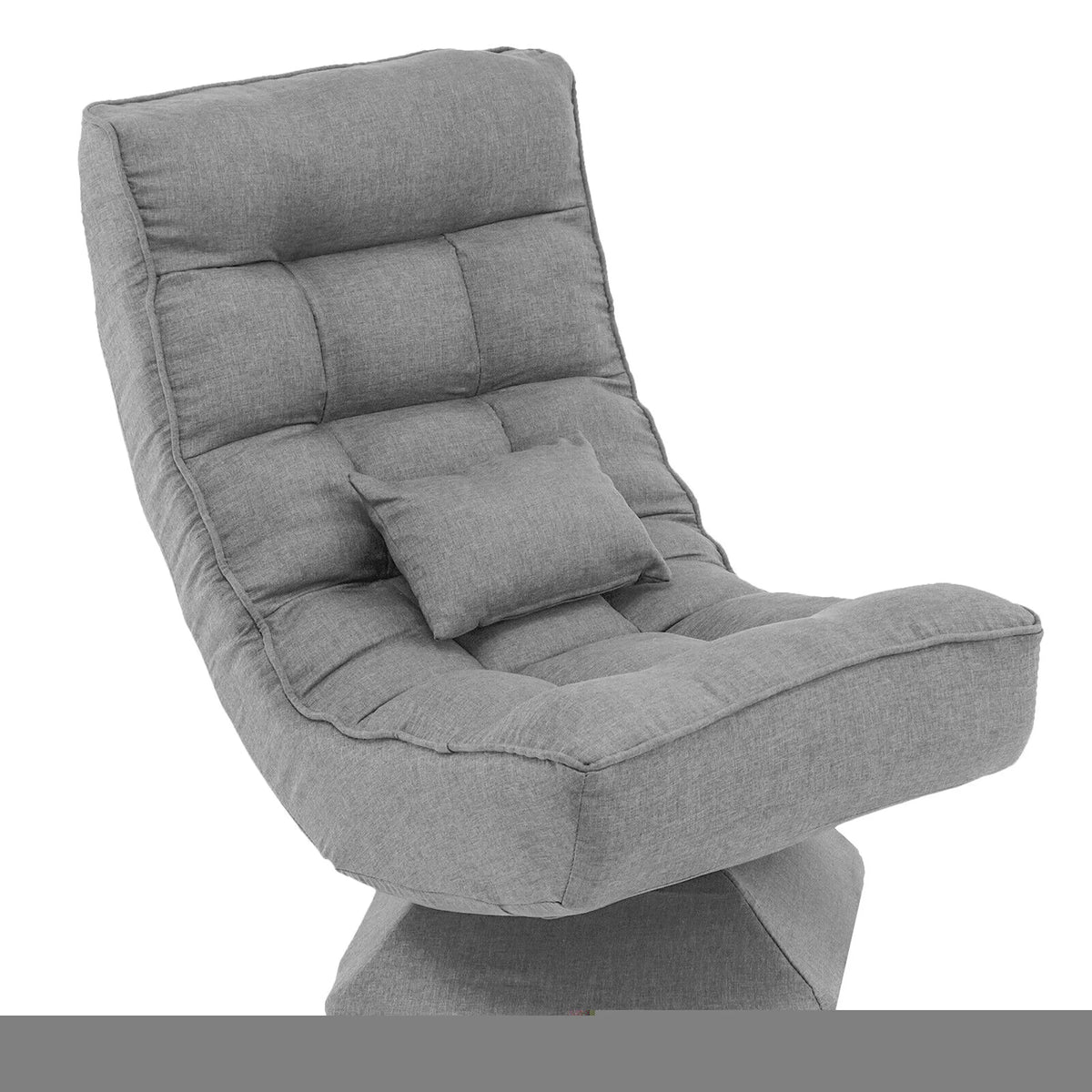 Costway 360 Swivel Floor Chair 5-Level Adjustable Lazy Chair w/ Massage Pillow Black