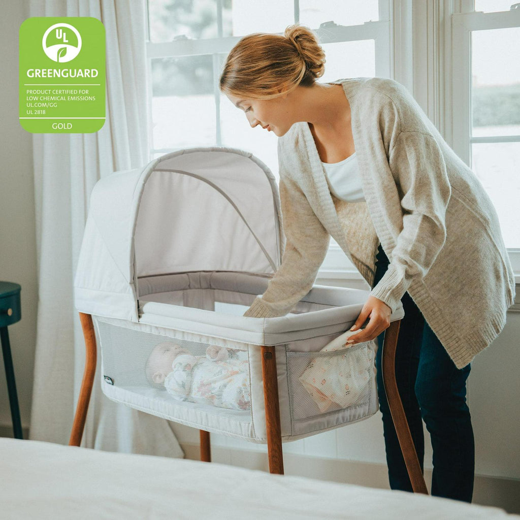 Chicco LullaGo Anywhere LE Portable Bedside Bassinet with Removable Canopy - Serene (Beige). New