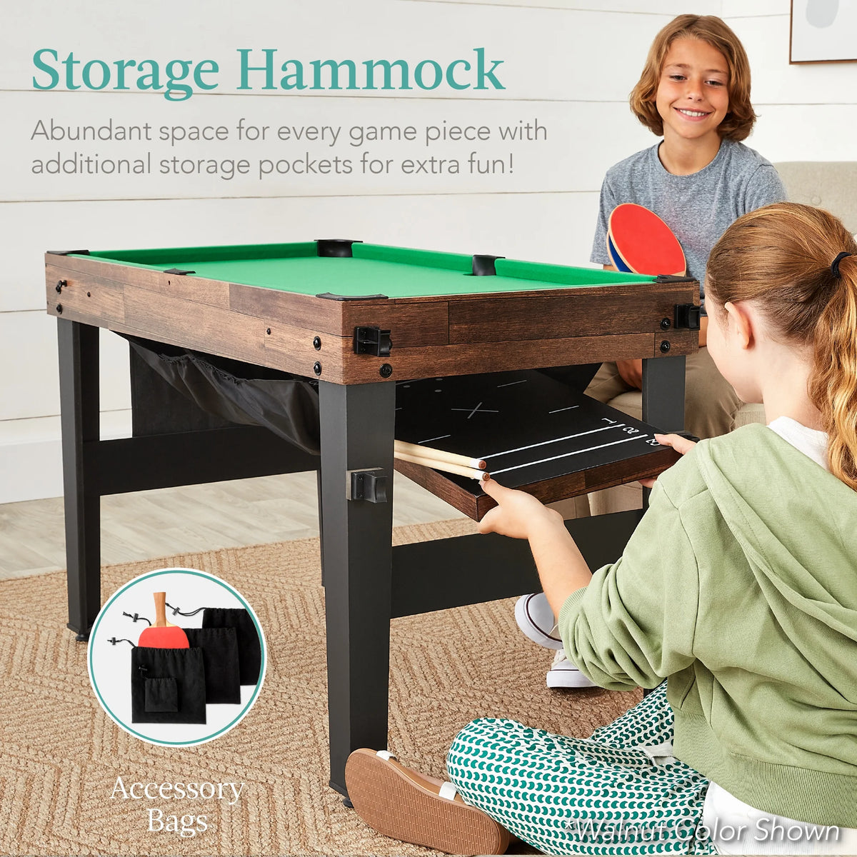 Best Choice Products 13-in-1 Combo Game Table Set w/ Ping Pong, Foosball, Basketball, Hockey, Archery - Natural