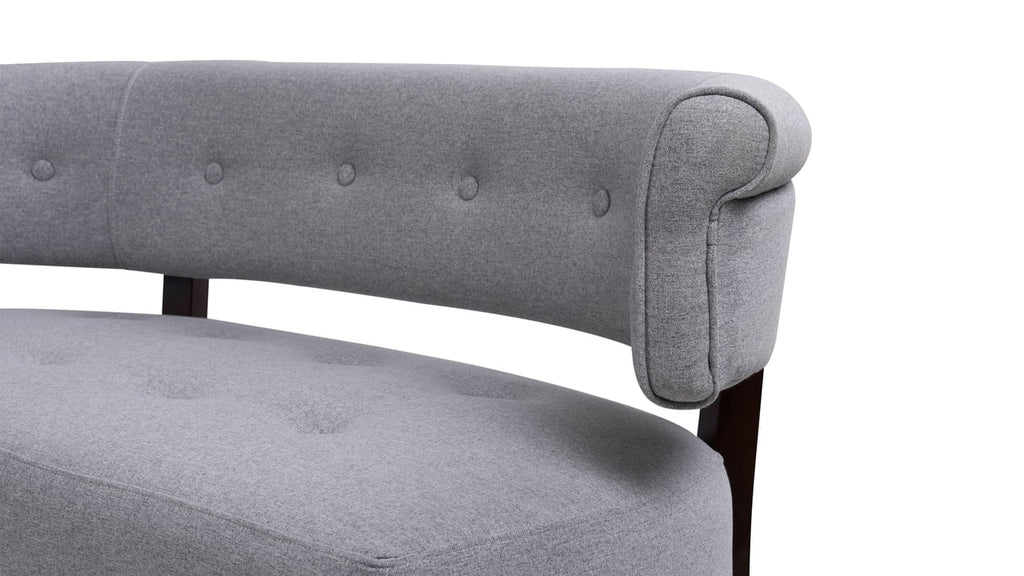 Jennifer Taylor Home Jared Roll Arm Tufted Polyester Fabric Bench, Sky Neutral Beige