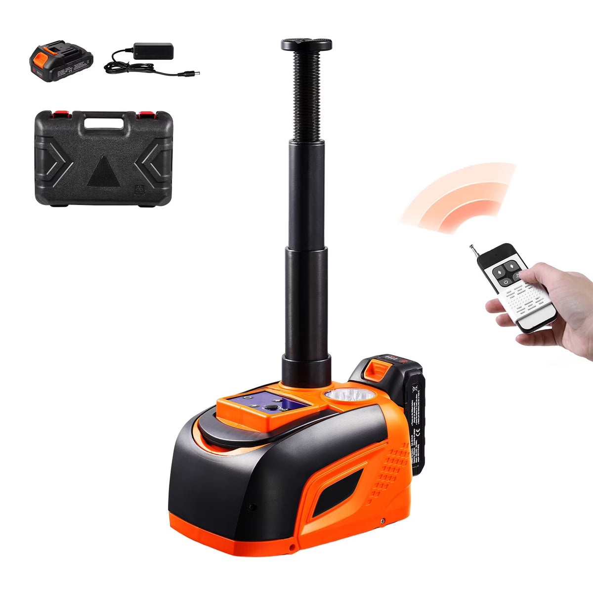KFFKFF Electric Car Jack, Capacity of 5 Tons/11000 lbs, Modifiable Electric Lift with Superior Weight Endurance, LED Illumination & Remote Operated, Compact Jack Set for Sedan, SUV, Truck