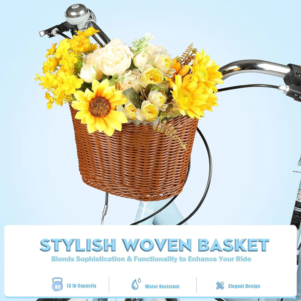 Gaonala 26 inch Womens 7-Speed Pink Cruiser bicycles a versatile family bike and womens beach bikes for urban commutes and leisure