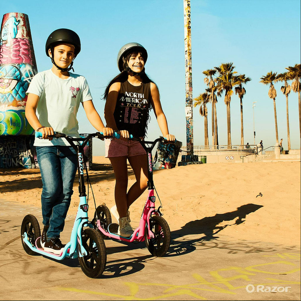 Razor Flashback Kick Scooter – Blue. BMX Style. 12″ Mag Wheels Air-filled Tires. for Kids and Teens