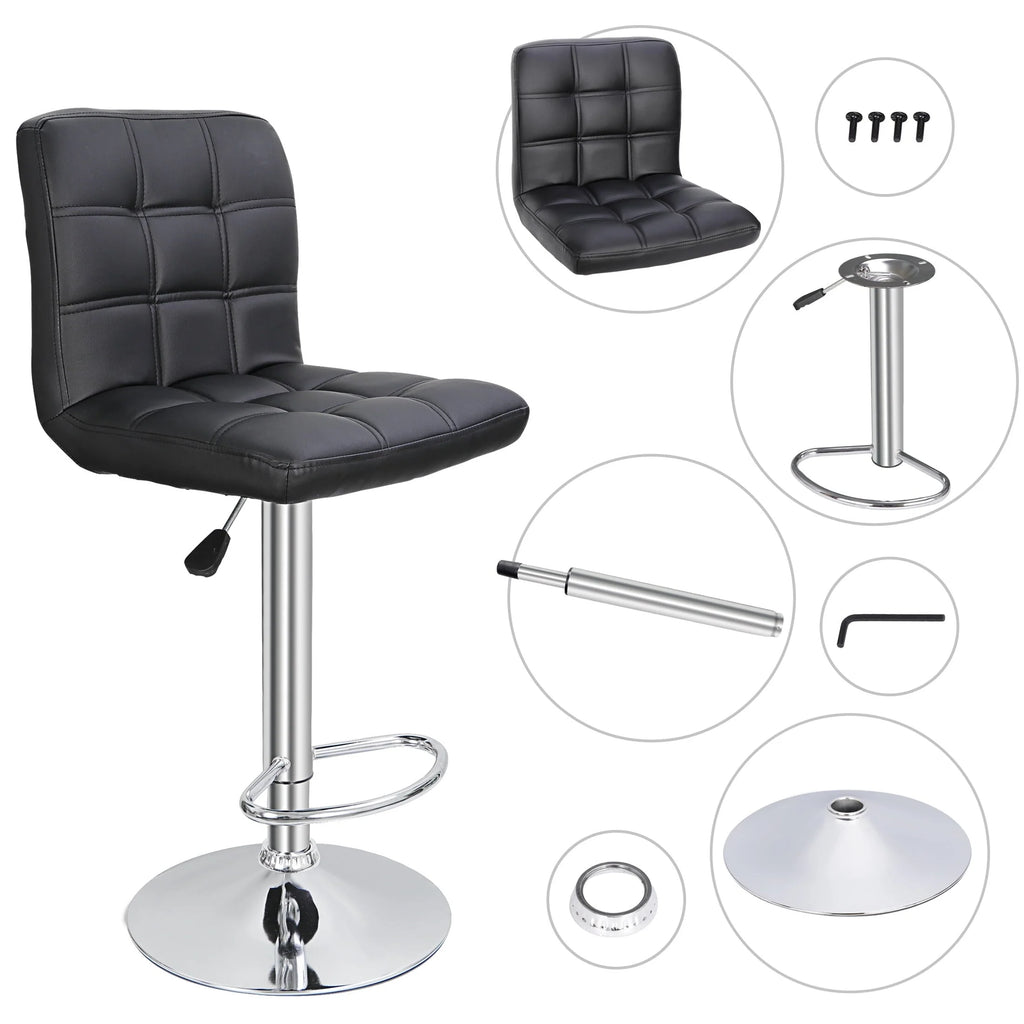 ZENY Height Adjustable Home Bar Stool Set 360-Degree Swivel, Set of 2
