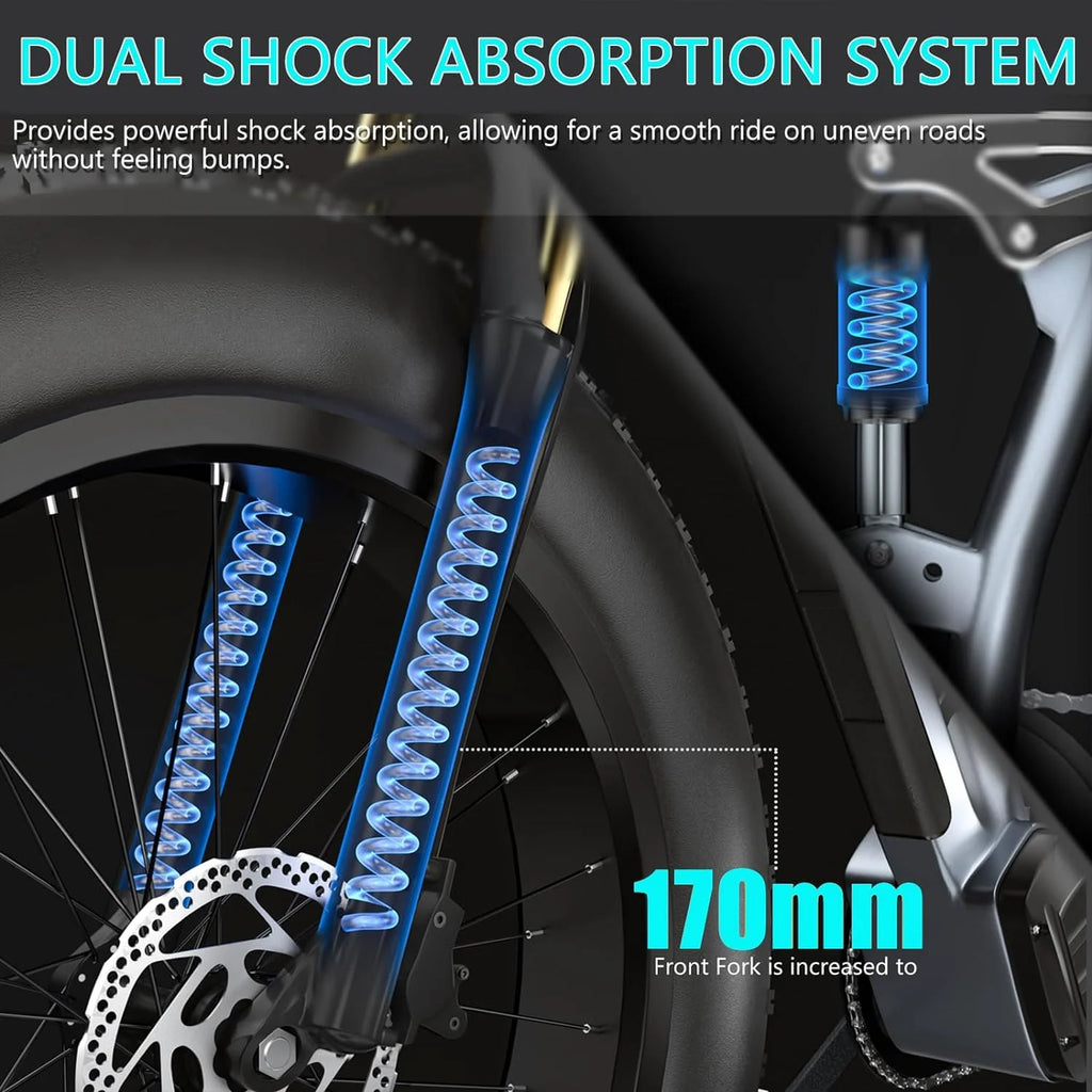 Electric Bike for Adults 26'', 1000W E-Mountain Bike 48V 30/20Ah UL2849 Removable Battery,Fat Tire Ebike up to 30MPH Off Road Beach Snow Electric Bicycles Full Suspension & Dual Hydraulic Disc Brakes
