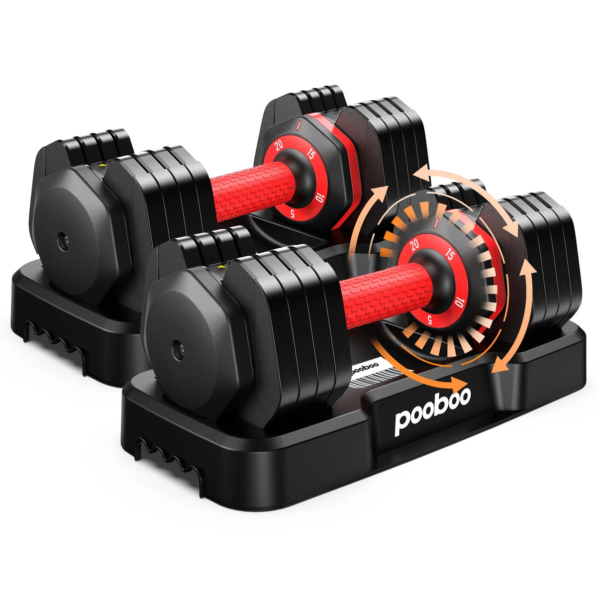 (1 Pair) LNOW 50lbs Quick Select Adjustable Dumbbells for Home Gym 5 in 1 Free Weights 5/10/15/20/25lb/50lb Dumbbell with Anti-Slip Handle, Suitable for Home Gym Exercise Equipment