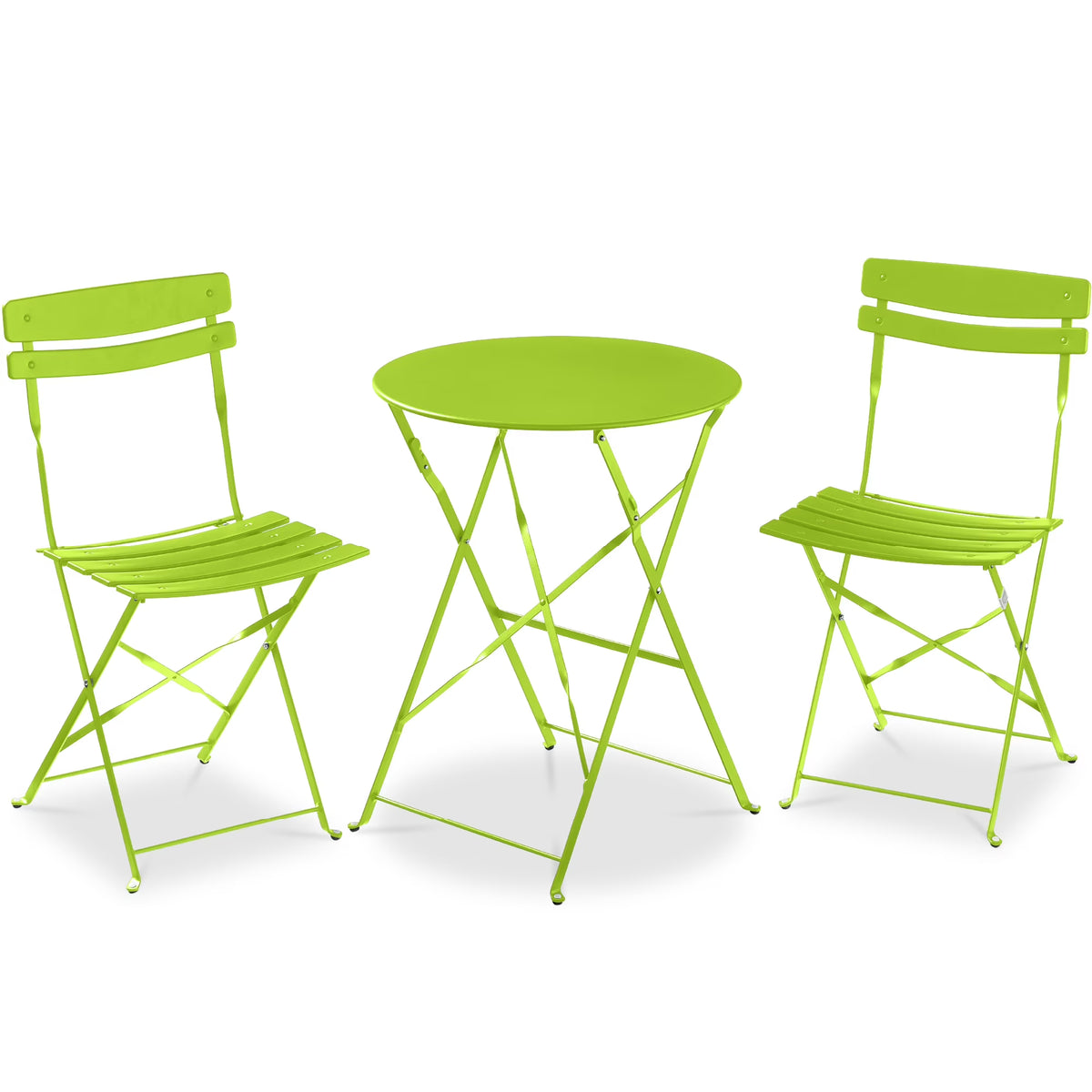 Best Choice Products 3-Piece Small Bistro Set, Folding Patio Furniture Set of 2 Chairs and Table - Black