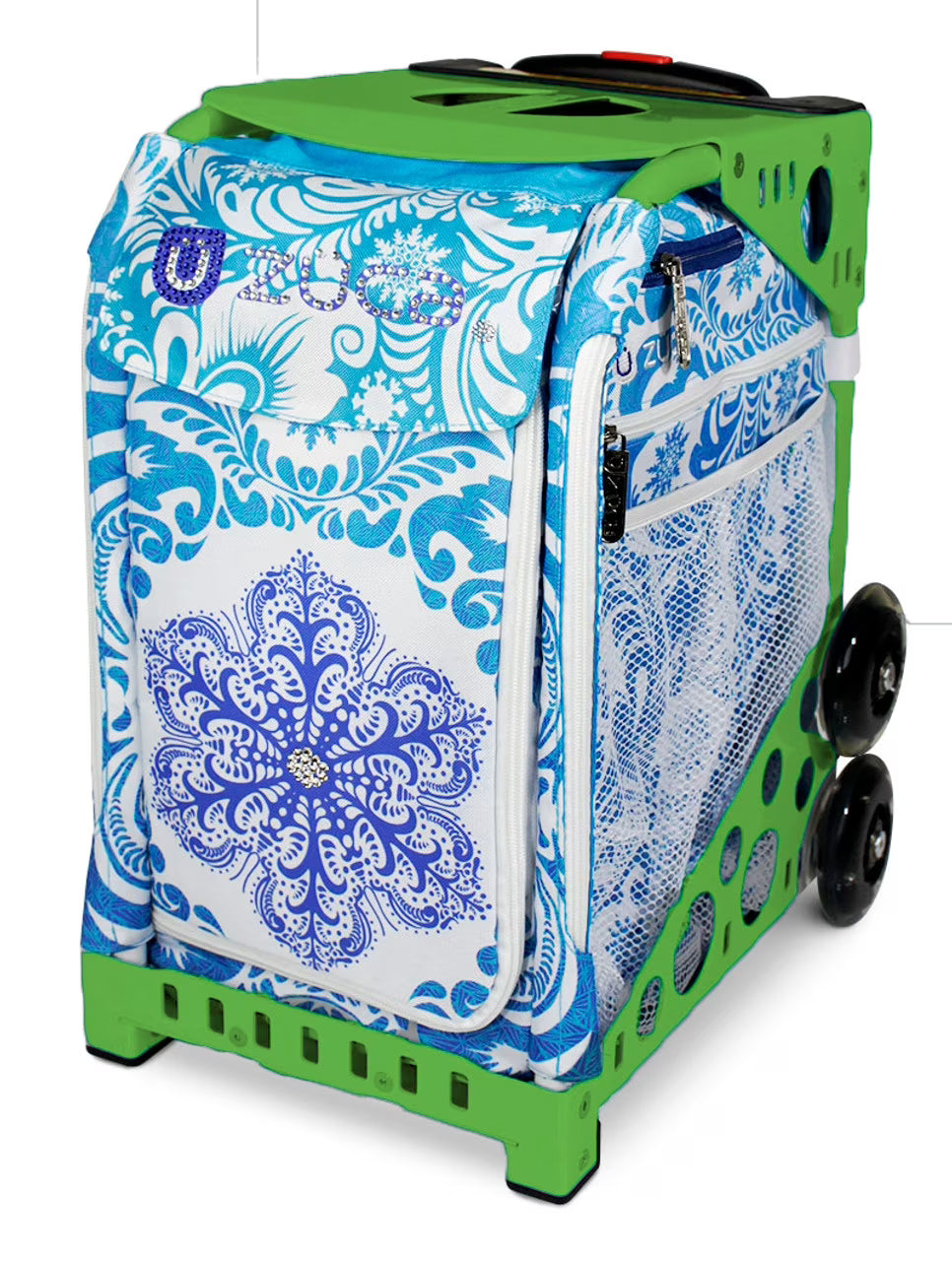 Zuca 18" Sport Bag - Ice Garden (Limited Edition) with Flashing Wheels (Black Frame)