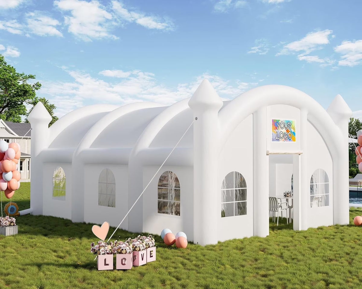 Jocisland 20x16x14 ft Large Black Inflatable Night Club Tent for Adults with 2 Side Doors, Inflatable Nightclub with Logo Area Gazebo Event House
