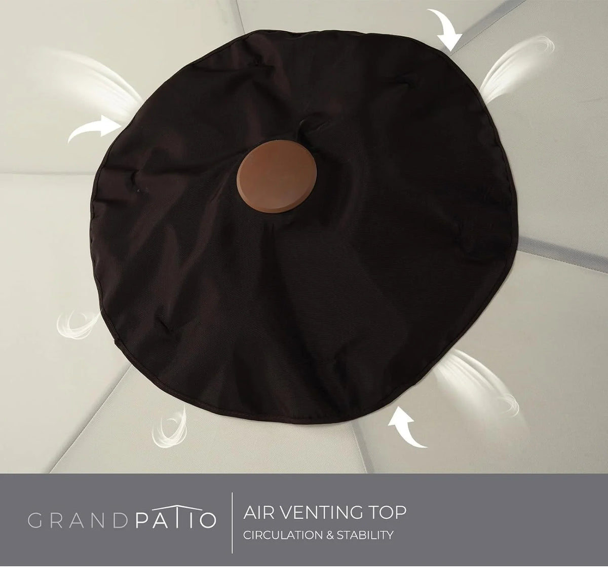 Grand Patio Ourdoor 9 ft Patio Umbrella with Fringe Tessels Market Umbrella & Push Button Tilt & Crank